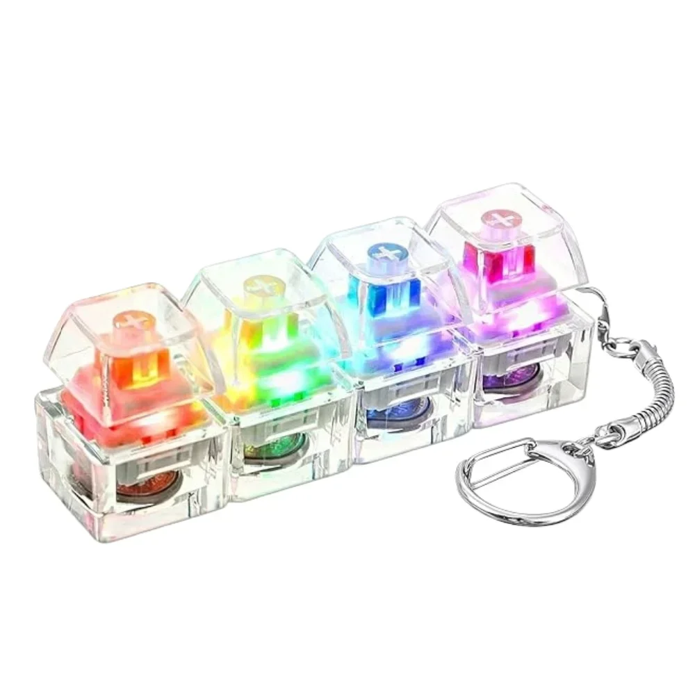 Tech For Office - พวงกุญแจ LED 1 ชิ้น รูปปุ่มคีย์บอร์ด บรรเทาความเครียด