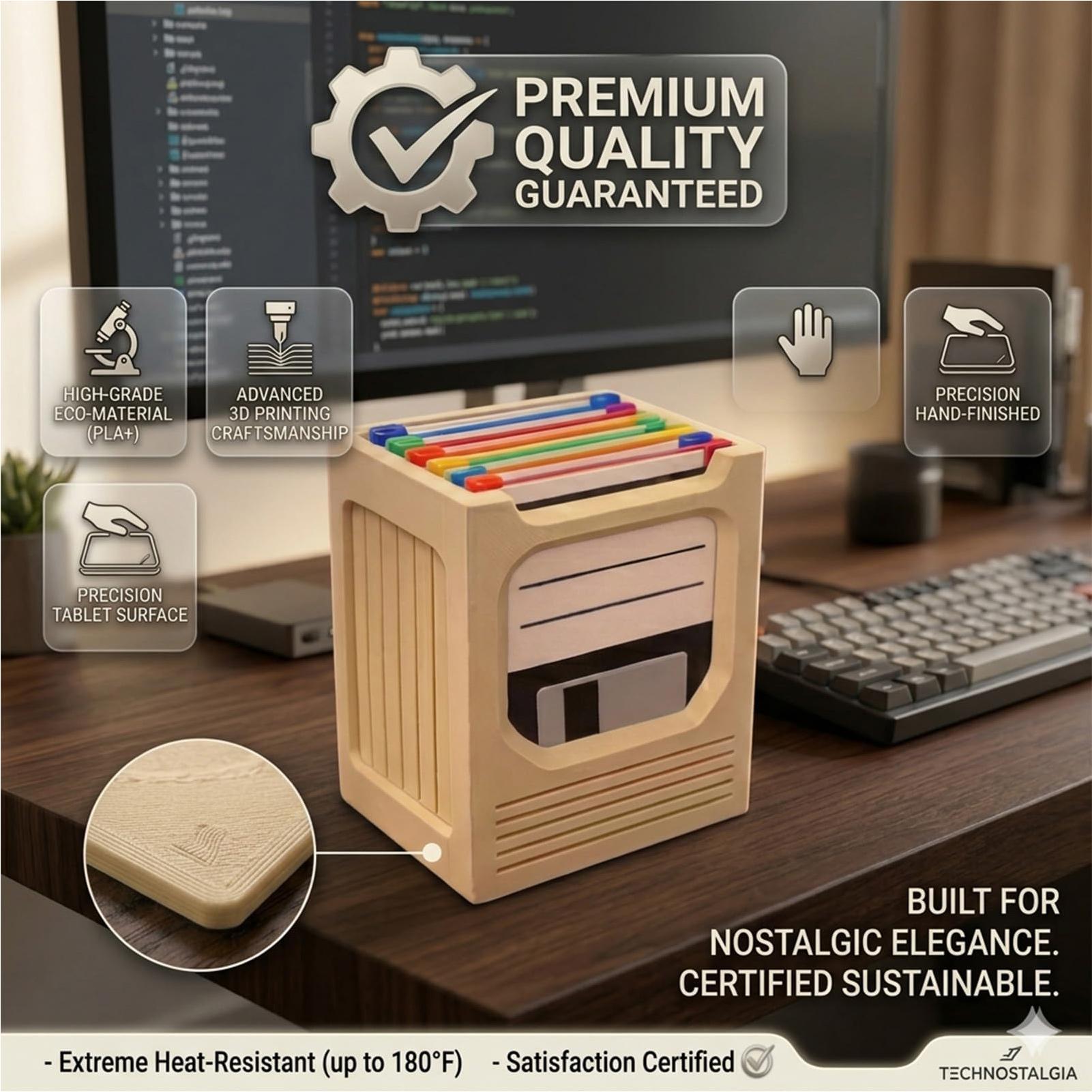 Tech For Office - ชุดที่วางแก้วน้ำสไตล์เรโทร ชั้นวางของตกแต่งสไตล์เรโทร ชุดที่รองแก้วน้ำสำหรับโต๊ะคอมพิวเตอร์ สำนักงาน บ้าน ห้องนอน