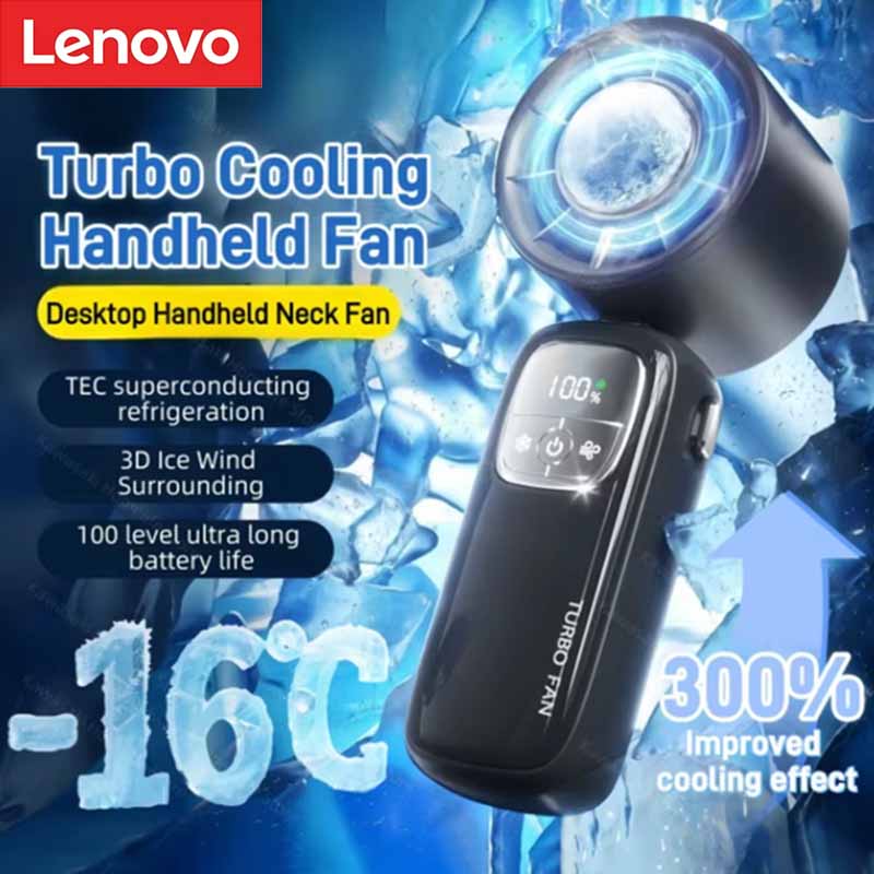 Office Tech For Home - เลอโนโว 30000RPM พัดลมเทอร์โบไฟฟ้าแบบพกพา พัดลมพกพา USB พับได้