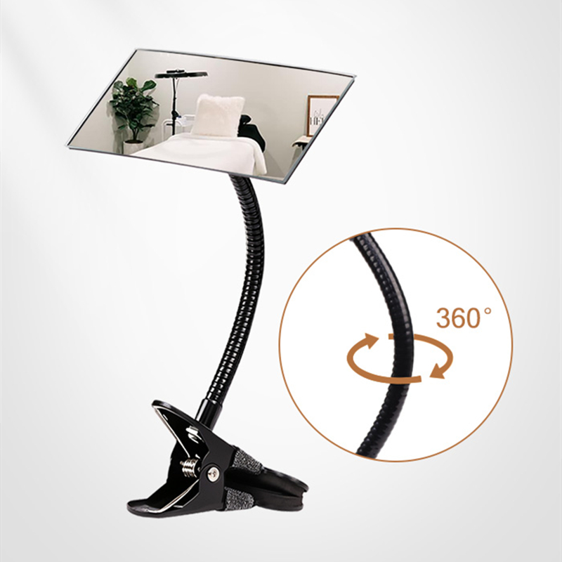Tech For Office - กระจกหนีบสำหรับช่างต่อขนตาแบบมืออาชีพ 360 องศา ° โคมไฟแบบยืดหยุ่นปรับได้สำหรับต่อขนตา ใช้ในร้านเสริมสวย