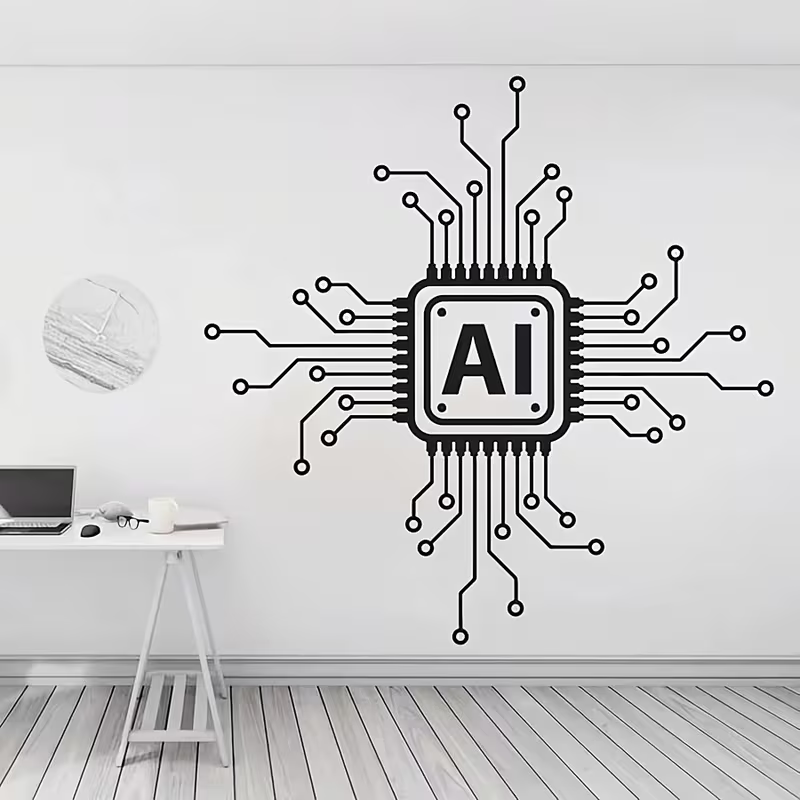 สติ๊กเกอร์ติดผนังไวนิลลายวงจรเ - Office Tech For Home บทวิจารณ์และราคา